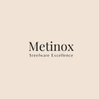 Elegant 'Metinox' Logo Card with Steel Beams